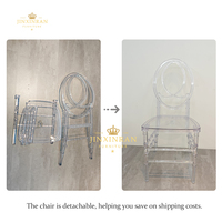 Chaises Chiavari Phoenix transparentes en résine plastique claire pour événements et mariages