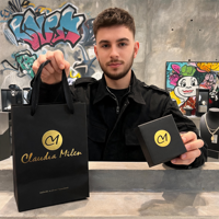 Boîte à bijoux carrée en carton noir personnalisable avec impression de logo, laminage mat pour le rangement de cadeaux