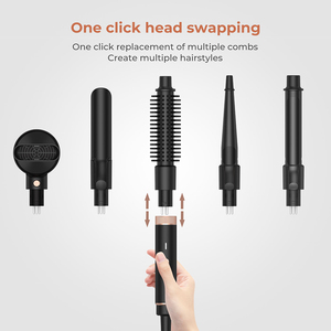Sèche-cheveux brosse <span class=keywords><strong>7</strong></span> en 1 avec styler à air chaud, sèche-cheveux à double tension, peigne électrique pour un séchage et un coiffage rapides - Product Image 2