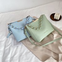 Nouveau sac seau en PU pour femme de style coréen, tendance printemps-été, fermeture éclair, bandoulière, mignon et simple