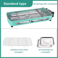 Barbecue électrique domestique pour BBQ, avec poêle antiadhésive, plaque pour cuisinière électrique, pour fête à domicile pour 3 à 8 personnes