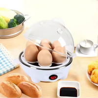 OWNSWING mesin kukus telur Mini, kapasitas 7 Telur Mini kompor otomatis cepat ketel telur listrik penggunaan rumah luar ruangan