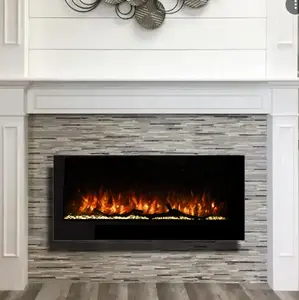 Factory Wall Mounted Electric Heater Fireplace 750W 1500W Home Heaters Fire Place China Insert Led Light Flame Effect Modern