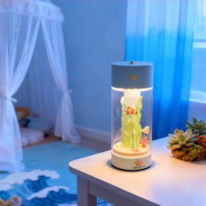 Lámpara LED recargable fácil de llevar Ocean Coral Reef, luz nocturna de acuario con <span class=keywords><strong>pez</strong></span> <span class=keywords><strong>payaso</strong></span>, tema marino de verano decoración del hogar regalo - Product Image 1