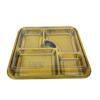 Boîtes d'emballage alimentaire en gros d'usine JS-1104, contenants alimentaires, boîte à sushi, boîte à lunch à emporter à 5 compartiments, boîte bento avec couvercle