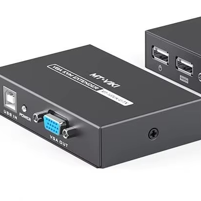 MT-ViKI MT-100UK-U 100-Meter RJ45 Network Cable Extender with VGA KVM 1920x1080P Resolution USB Mouse & Keyboard Synchronization