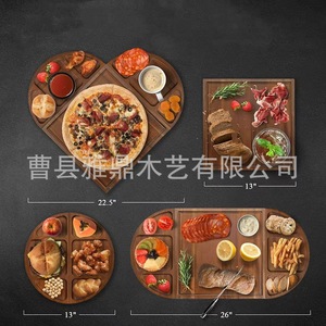 Plateau de service en bois massif multifonctionnel pour fromage, steak, dessert, pour usage domestique ou en restaurant, finition laquée - Product Image 2