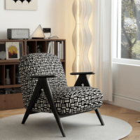 Fauteuil à bascule écologique en teck doré, design moderne et luxueux, housse en coton, rembourrage en mousse, pour salon, chambre, maison