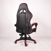 Silla de Escritorio Giratoria Ergonómica de Cuero Rojo para Juegos, Personalizable, para PC