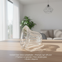 Abat-jour en verre transparent pressé BSCI, style chinois/européen/côtier, pour lampe murale – Vente chaude usine