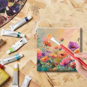 Custom Blank Unglazed <b>Coasters</b> for Crafts <b>Ceramic</b> Tiles With Self Adhesive Cork Back Diy Alcohol Ink Acrylic Pour Logo - Product Image 5