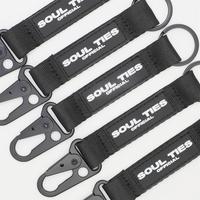Porte-clés tactique personnalisé en sangle haute résistance, cadeaux promotionnels de marque pour l'extérieur, étiquette PVC, lanière courte en nylon