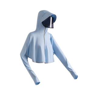 Veste de protection solaire en soie glacée pour femmes, coupe-vent d'extérieur anti-uv de couleur unie Upf50, pour vélo électrique, vêtements d'été - Product Image 1