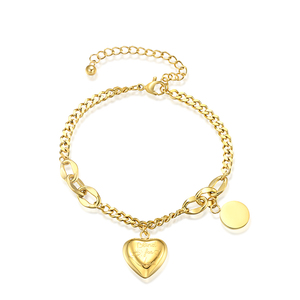 Pulsera de Acero Inoxidable con Corazón en Oro Rosa, Estilo Coreano, Artística y Elegante, Marca Popular Europea y Americana - Product Image 5