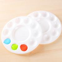 BECOL Palette ronde en plastique à 10 puits, très vendue, facile à nettoyer, anti-taches, blanche, épaissie, pour peinture acrylique, huile et aquarelle