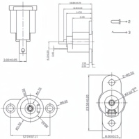 Soket DC-022E DC Power Female dengan Lubang Pemasangan 2 Pin Tipe Solder Jack DC untuk Pengisian Baterai Lithium