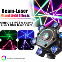 Projecteur LED mobile 100W à 6 bras avec faisceau lumineux, laser, effet stroboscopique, télécommande DMX, rotation de scène, pour DJ, discothèques, bars, spectacles