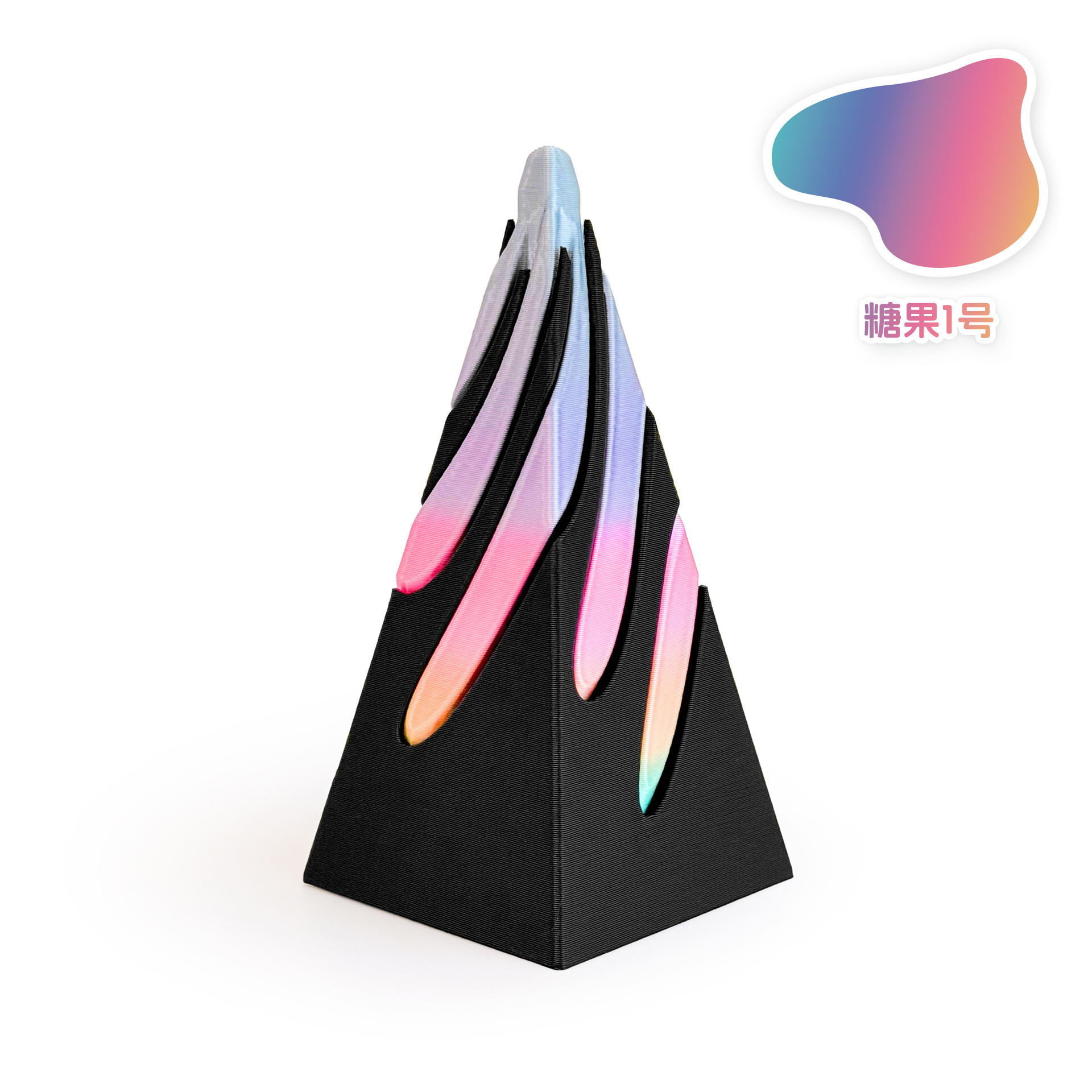 pyramide-noir + bonbon no1-niveaux de couleurs aléatoires