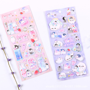Pegatinas hinchadas personalizadas 3D pegatina sello pingüino dibujos animados animales lindos pegatinas <span class=keywords><strong>Kawaii</strong></span> para niños regalos promocionales baratos - Product Image 2