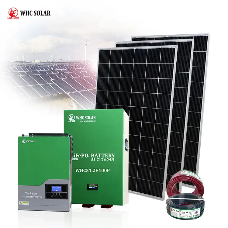 WHC energia batteria al litio rinnovabile pannello fotovoltaico sistema di accumulo di energia casa 3Kw 5Kw 10Kw Off Grid sistema di energia solare