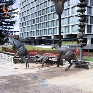 Tùy Chỉnh Cuộc Sống Kích Thước Đúc Đồng Kangaroo Bức Tượng Nhà Máy Riêng Thiết Kế Ngoài Trời Vườn Điêu Khắc Kim Loại Mô Hình Mạ Đúc Đồng Brass - Product Image 4