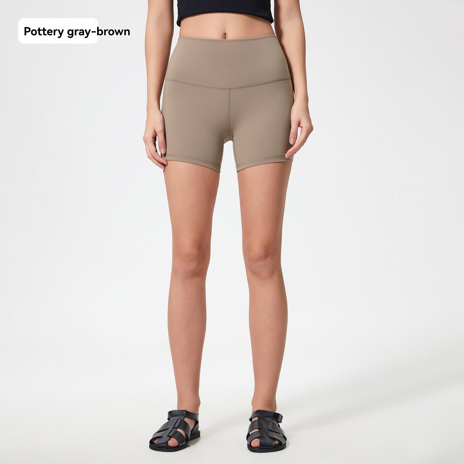 Women's Summer New High Waist Hip Lifting Elastic 3 Points Shorts Double Side Brushed Naked Feeling Fitness Yoga Shorts