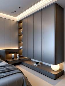 Armoire de rangement moderne pour chambre à coucher de maison vestiaire sectionnel avec armoire latérale armoire en bois - Product Image 5