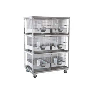 High Quality Lab animal equipment cage stainless steel dry feeding type for rabbit cages