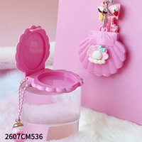 Boîtier cosmétique rose en forme de coquille 2-3g, pendentif, emballage maquillage, palette fard à paupières/enlumineur, boîte en plastique ABS