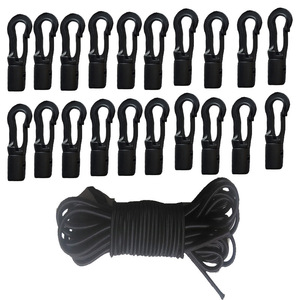 Kayak Accessory Rope Hook Set 5Mm Black <b>Elastic</b> <b>Cord</b> With POM Clips For Lakes Rivers Outdoor Use - Product Image 3