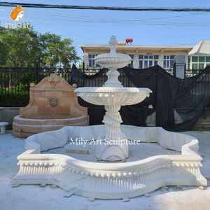 MILY el-oyma beyaz mermer çeşme özel ev ön bahçesinde veya köy dekorasyon için basit tasarım - Product Image 6