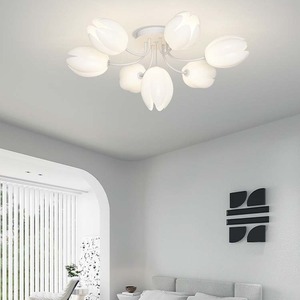Modern <strong>Minimalist</strong> and Atmospheric Ceiling Light With Cream Style Flower Design Ceiling Lamp for Bedroom Study and <strong>Lighting</strong> - Product Image 2