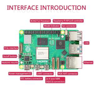 覆盆子皮5开发板，带2gb/4gb/8gb/16GB Python编程人工智能套件电源驱动模块 - Product Image 2