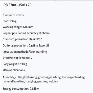 Robot industriel à 6 axes ONA-ABB IRB6700-150/3.2 - Product Image 6