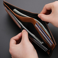 Dompet Lipat Desain Kustom Dollar Slim Wallet PU Retro Baru Terbuka Pendek Poliester Tahan Air Pria Mahasiswa Clutch Purse