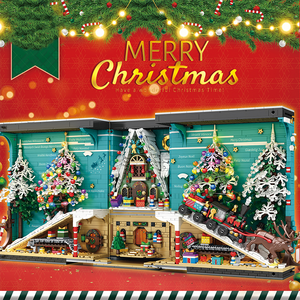 Collection de Noël édition livre vue sur la rue blocs de construction éducatifs assemblage ornement de bureau cadeau pour filles garçons - Product Image 3