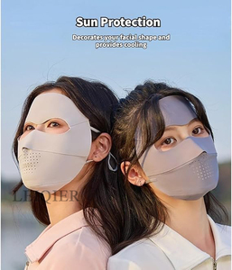 Masque facial intégral en soie glacée respirant avec protection UV et logo personnalisé pour femme, idéal pour les sports d'été en extérieur et la protection solaire. - Product Image 4