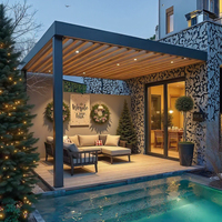 Pergola en aluminium tout temps Sweet Home - Conception coupe-vent, anti-soleil et imperméable pour patio