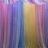Nouvelle Arrivée Rideaux de Fond Double Couche Rose Luxueux et Colorés en Tissu Soie Lactée pour Arche de Scène de Mariage Intérieur/Extérieur