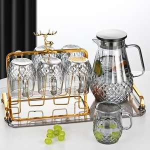 Botella de agua fría de vidrio de borosilicato de alta calidad 2026, taza de agua hervida fría de gran capacidad para el hogar, tetera - Product Image 3