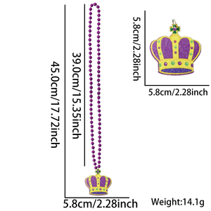 Collier de perles de Mardi Gras, perles dorées jaunes, <span class=keywords><strong>accessoires</strong></span> de Mardi Gras, collier de perles élégant de carnaval, collier de Mardi Gras - Product Image 6