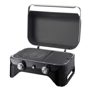 Plaque de cuisson noire ATTITUDE 2100, acier inoxydable moderne, 2 brûleurs, allumage piézoélectrique, portable pour le camping, le barbecue - Product Image 5