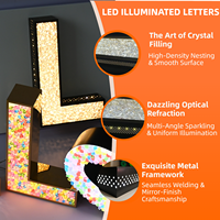 Lettres lumineuses LED 3D personnalisées en diamant, enseignes en acrylique effet cristal brisé pour la décoration de boutiques de luxe