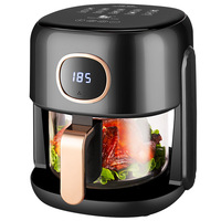 Friteuse à Air Visible 4.5L Sans Huile, Friteuse à Air à Pot en Verre pour Appareils Électroménagers