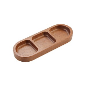 Dining dish, compartmentalized plate, acacia wood household solid wood snack dish, hot pot/grilled meat <b>sauce</b> dish, small plate - Product Image 5