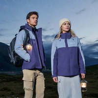 Blouson Bomber Sportif Hiver 3-en-1 Épais à Capuche avec Doublure Polaire Amovible Coupe-Vent Imperméable Logo Personnalisé Couples Extérieur