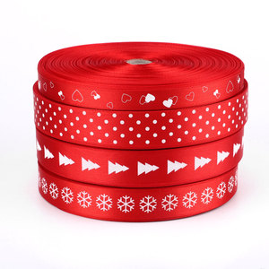 Pita Satin Kustom Pita Natal Cetak Kotak Hadiah Pita Satin Pre-tied - Product Image 4