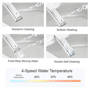 Bidé Eléctrico Inteligente con Asiento Calefactado Alargado, Montado en la Pared, Doble Descarga, Desodorización Automática, Fácil Instalación, Ideal para Hoteles y Apartamentos - Product Image 4