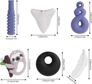 Paquete de 6 Mordedores de Silicona Sensoriales <span class=keywords><strong>para</strong></span> Bebés, Collar de Dentición de Silicona, Juguete <span class=keywords><strong>para</strong></span> Masticar <span class=keywords><strong>para</strong></span> Niños - Product Image 6