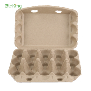 Bioking nhà máy tùy chỉnh số lượng lớn khuôn gà trứng điền chủ món ăn <span class=keywords><strong>carton</strong></span> Nâu trống giấy tự nhiên bột giấy gà trứng khay - Product Image 5